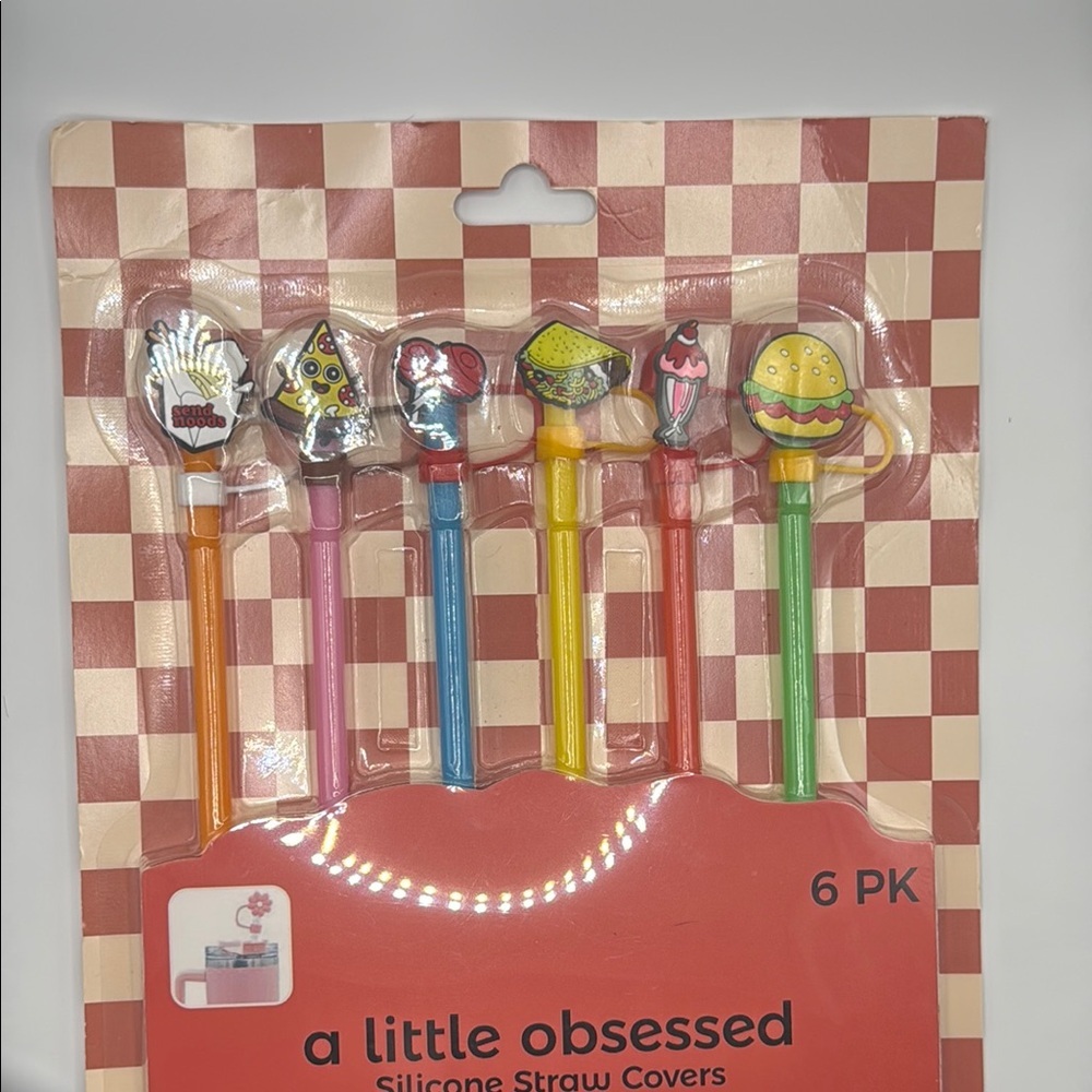 A Little Obsessed Silicone Straw Covers Set